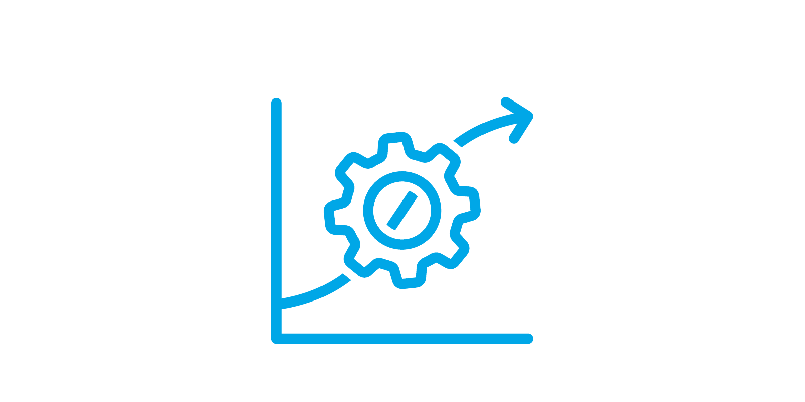 blue graph with cogwheel