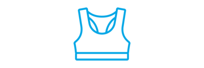 This is the icon for a bra. The KINEXON sport sensors can be worn in the bra of a female athlete.
