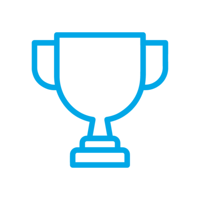 blue trophy cup symbol vector