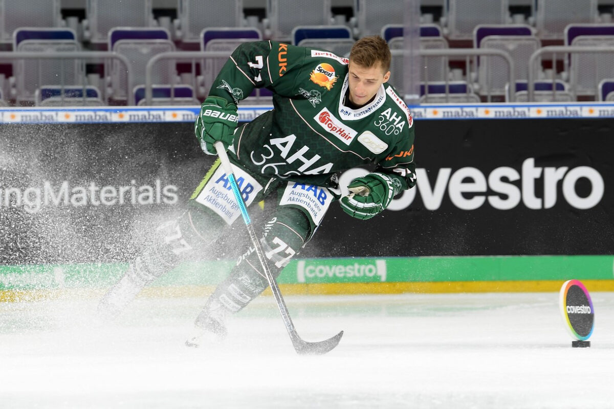 Ice Hockey player with skills in motion
