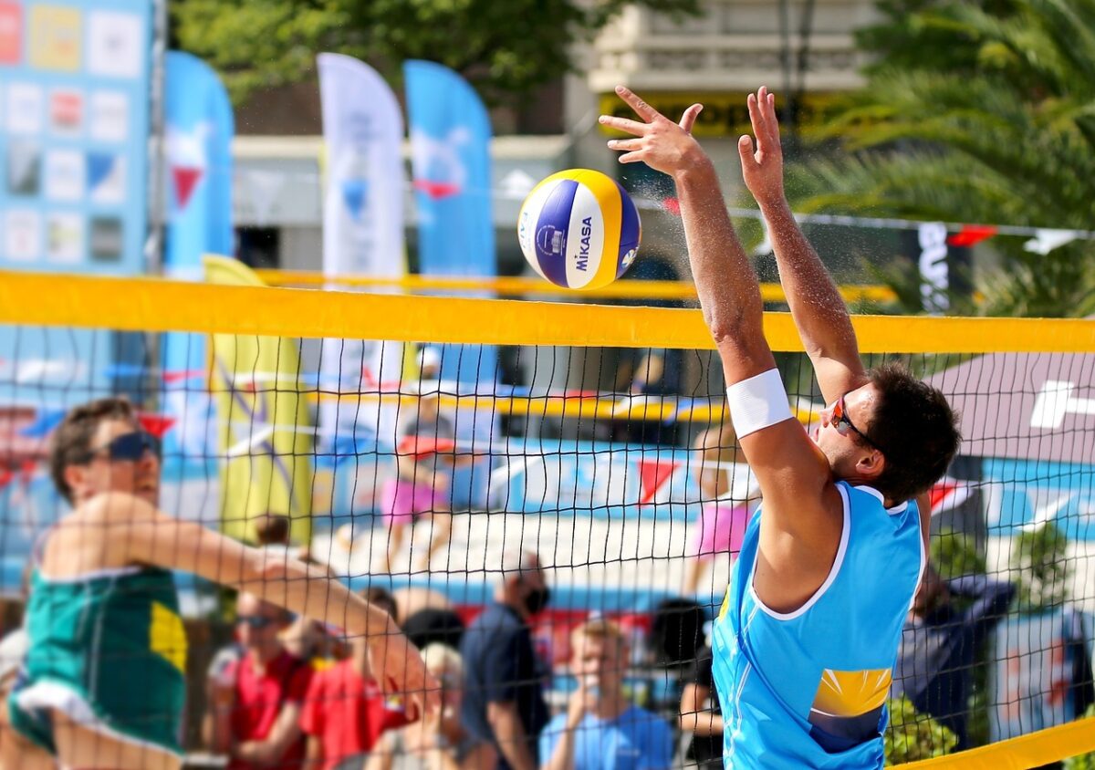 Collecting sports data can be done indoors and outdoors, like at major beach volleyball tournaments.