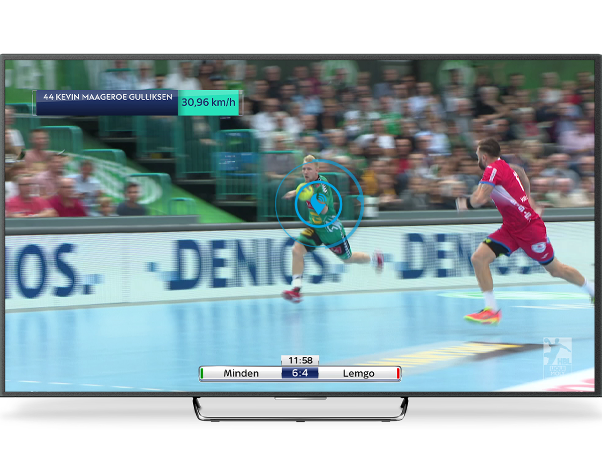 Television broadcasts use ball tracking in team handball to provide in-depth stats and insights to the viewing audience.