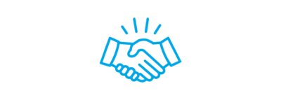 This is an icon for partnership portrait by a handshake.