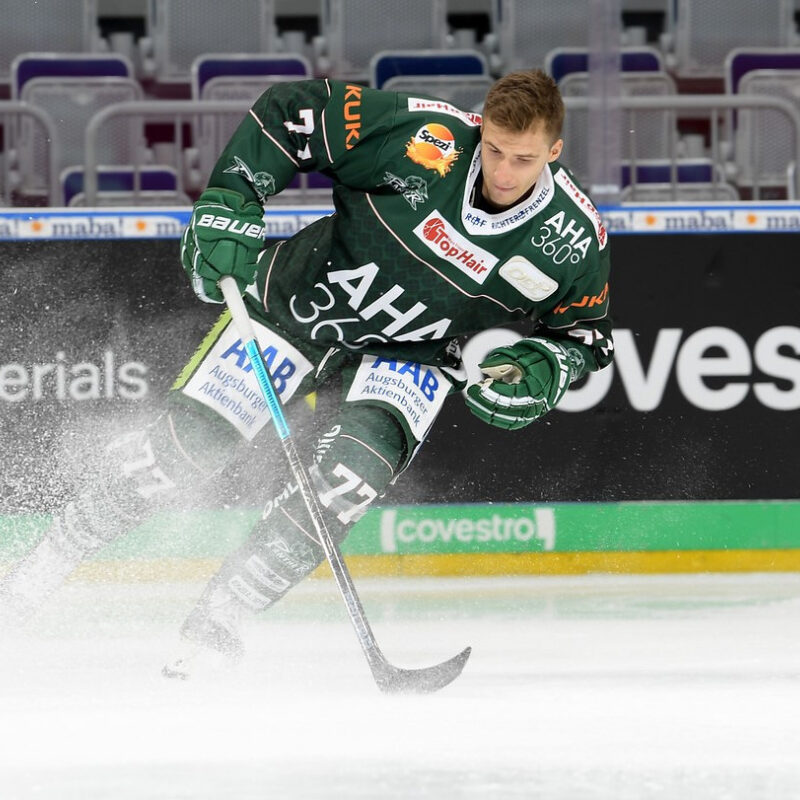 Ice Hockey player with skills in motion