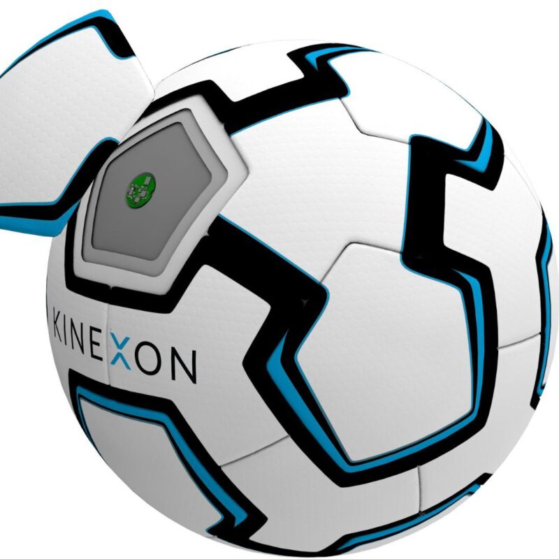 A look inside a "smart" football with the KINEXON ball tracking technology.