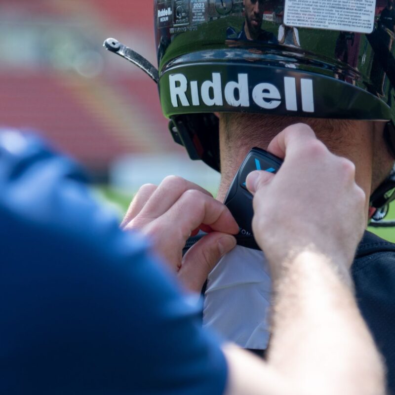 Football analytics are collected by a gps tracker and then they are displayed on a dashboard for coaches to use.